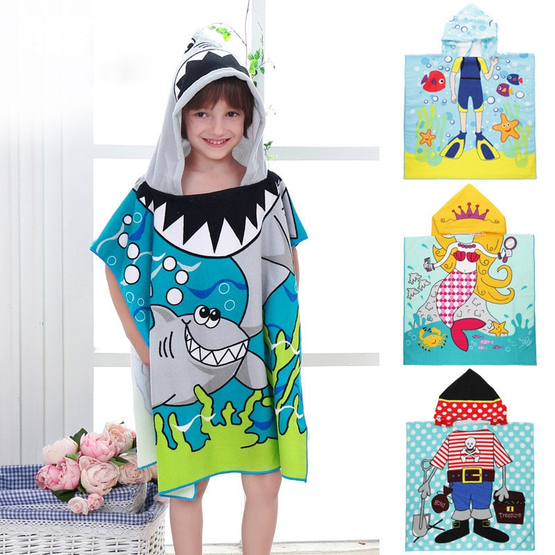 Kids Hooded Towels Cartoon Design